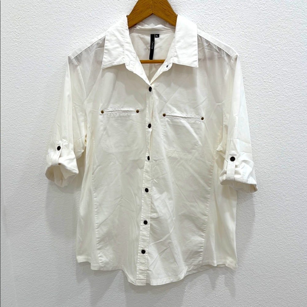 White Button-Up Shirt XL